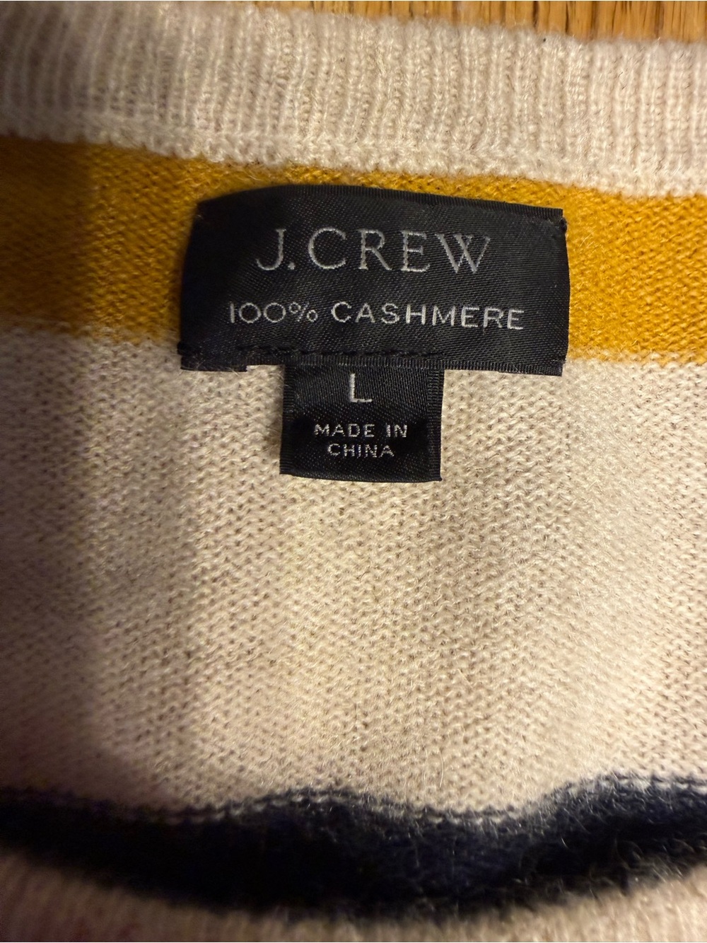 J.Crew 100% Cashmere Striped Sweater Men’s Large Multicolor Crewneck - Picture 11 of 13